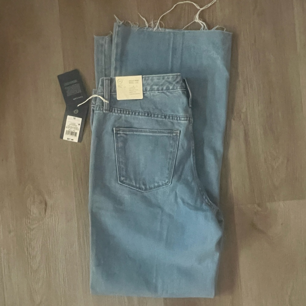 Women’s Jeans: high rise, wide leg, soft with pre-cut hems